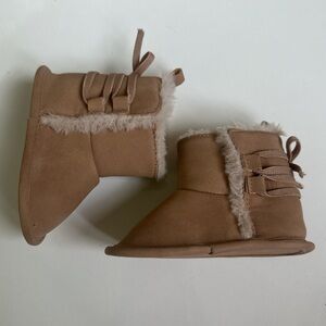 Carter's Tan Baby Boots with Cozy Fur